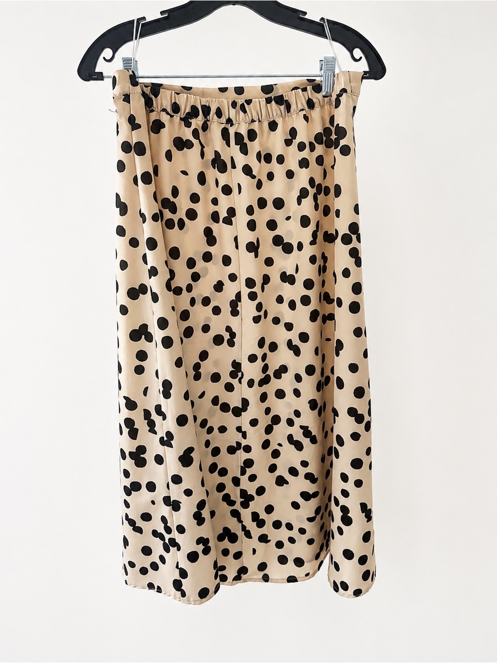 T Tahari Ink Dot Print Cream Black Midi Skirt Size M - Picture 3 of 4